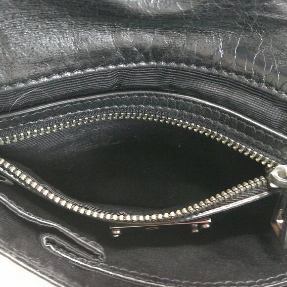 7 For All Mankind Y2k Vintage Black leather clutch Bag Pocket Book Purse - Picture 9 of 10